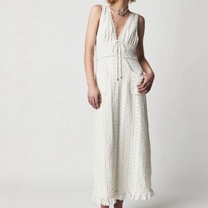 Free People Elegant Cream Eyelet Dress